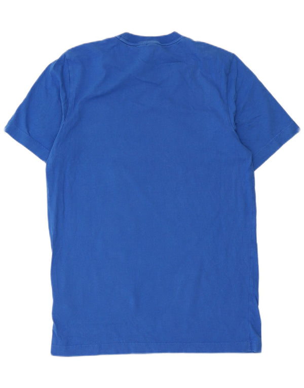 Adidas Hombre Camiseta Gráfica Top Algodón Azul Medio