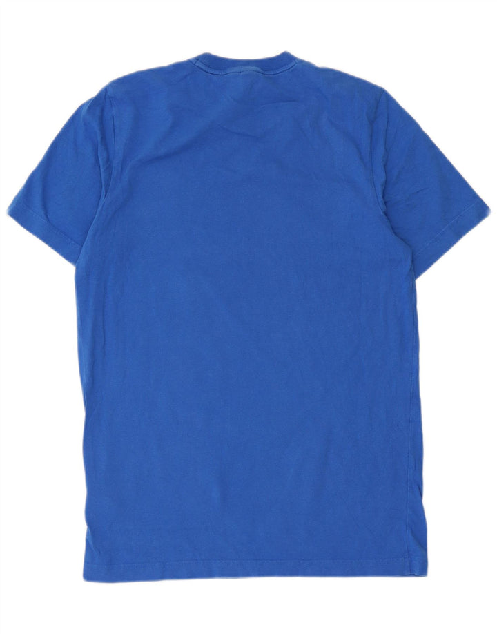 Adidas Hombre Camiseta Gráfica Top Algodón Azul Medio