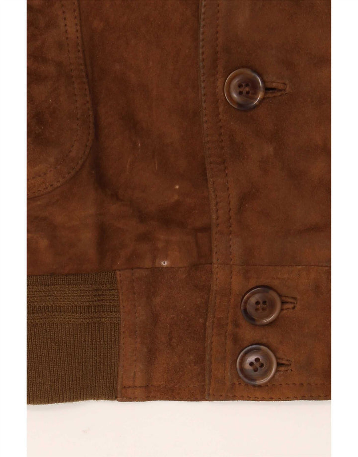Vintage hombres ante bomber chaqueta IT 54 2XL cuero marrón