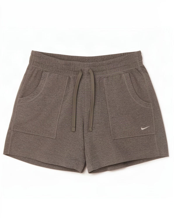 Nike Womens Sport Shorts UK 12/14 Medium Grey Cotton