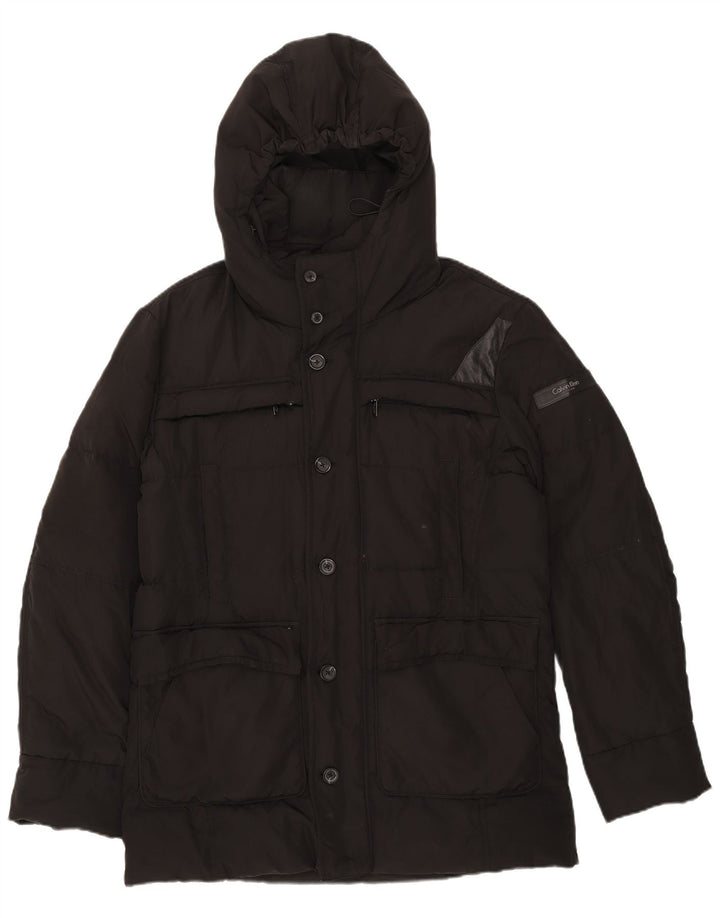 Calvin Klein Chaqueta acolchada con capucha para hombre IT 52 XL Poliéster negro