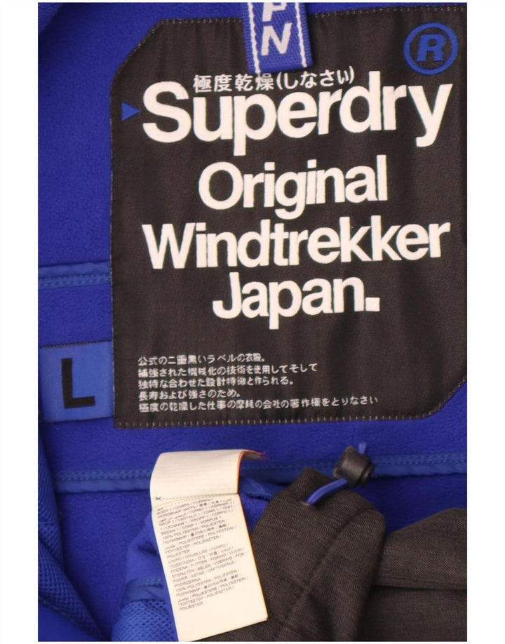 Superdry Chaqueta cortavientos con gráfico Windtrekker para hombre, talla 40, color gris
