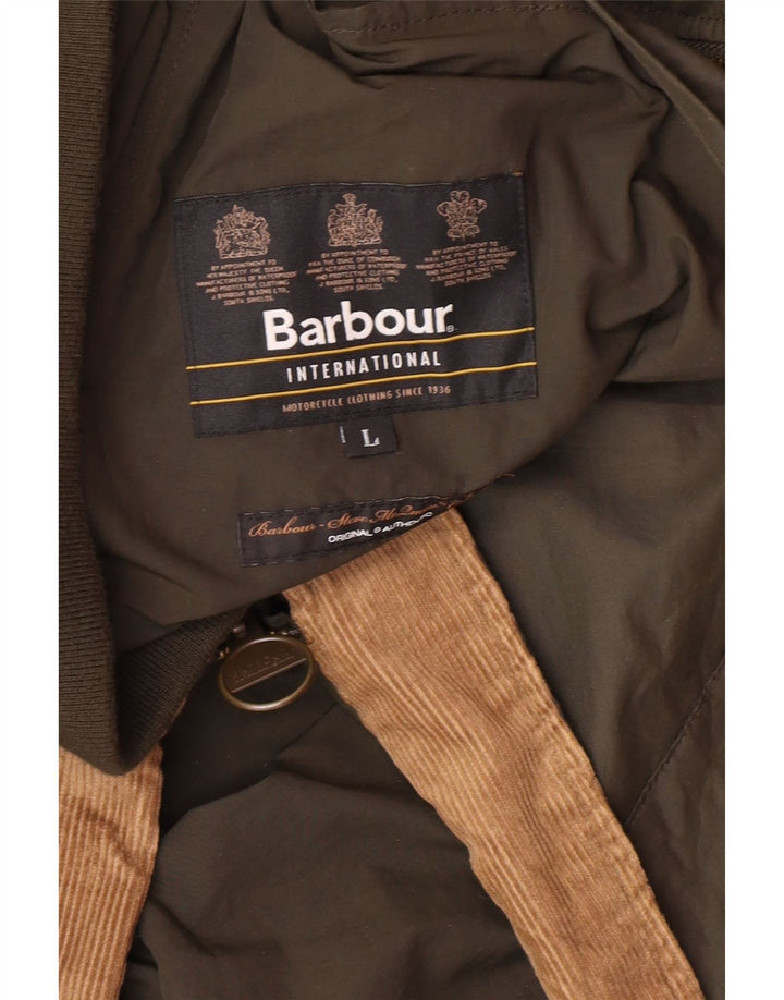 BARBOUR Chaqueta bomber para hombre UK 40 Large Caqui Poliamida