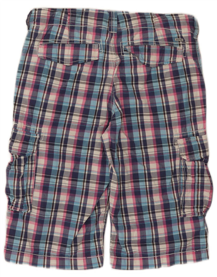 Scotch & Soda Shorts cargo para niños 15-16 años W30 Algodón a cuadros multicolor