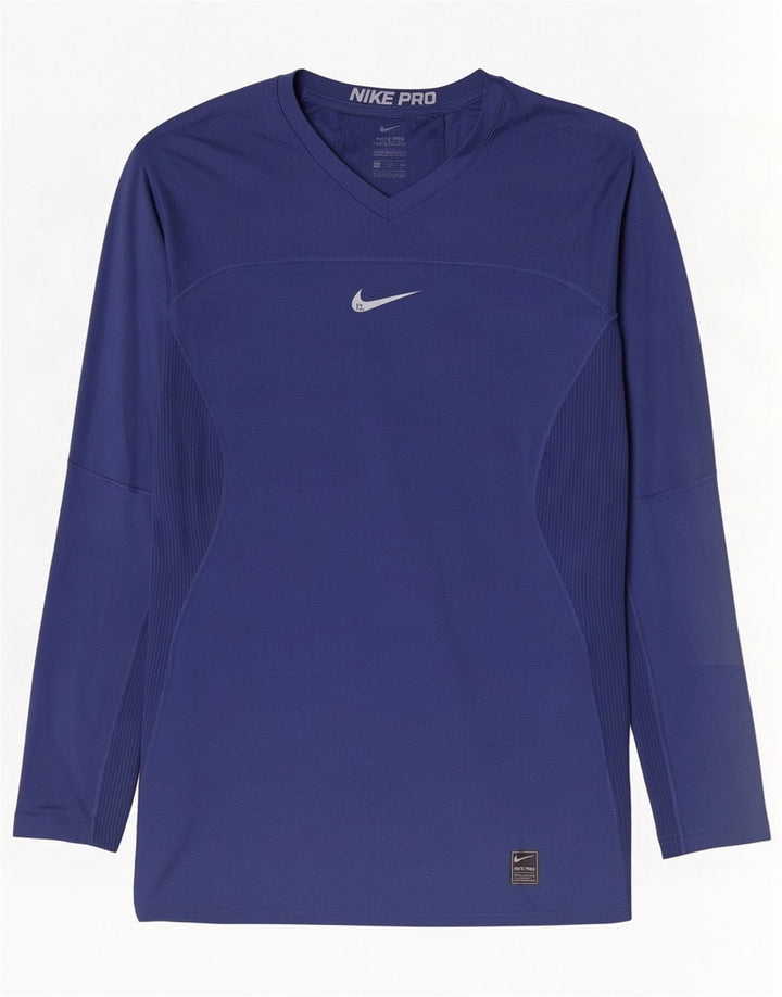 Nike Hombre Dri Fit Top Manga Larga XL Poliéster Azul Marino