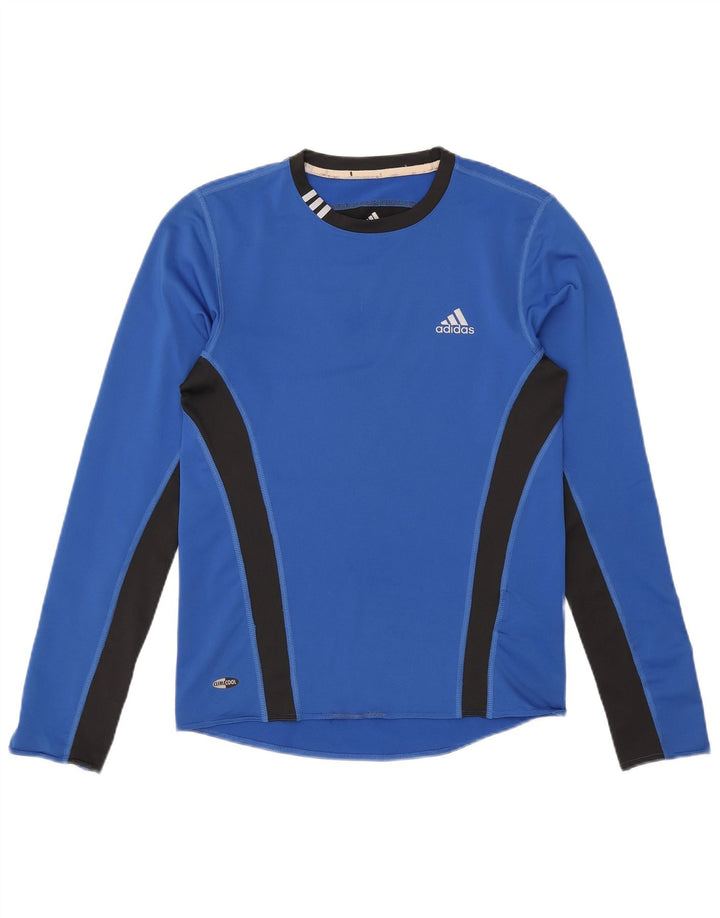 Adidas Hombre Climacool Top Manga Larga Pequeño Azul Colorblock Poliéster