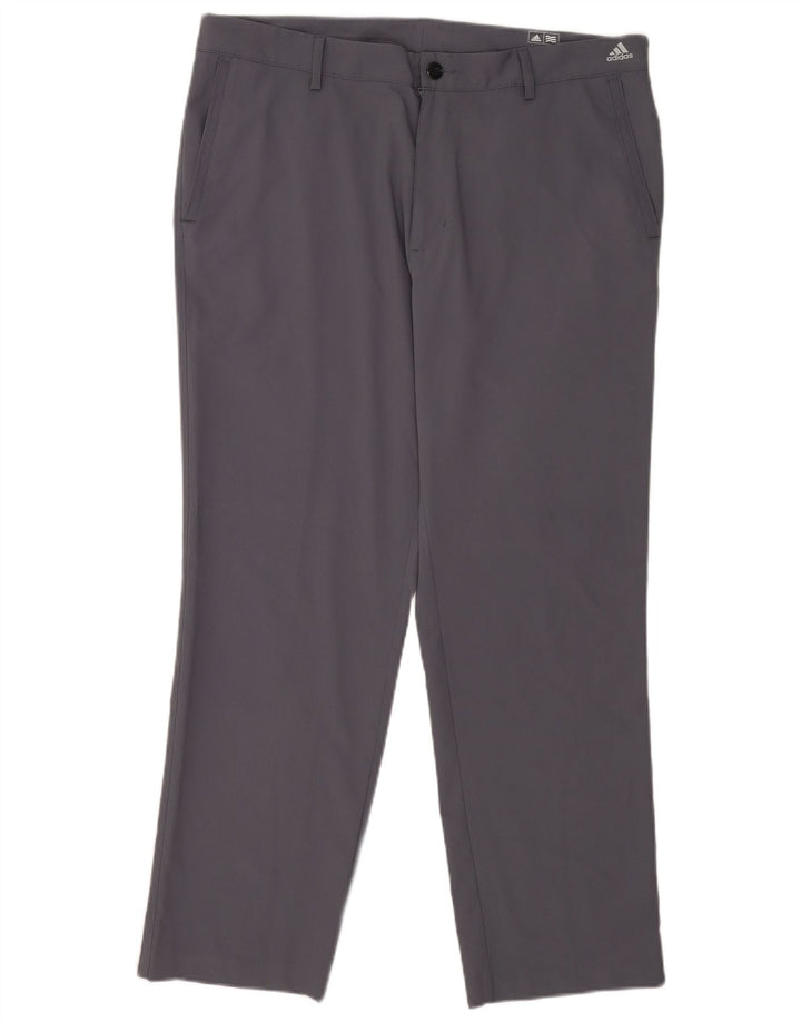Adidas Pantalón chino recto de golf para hombre W36 L30 Poliéster gris
