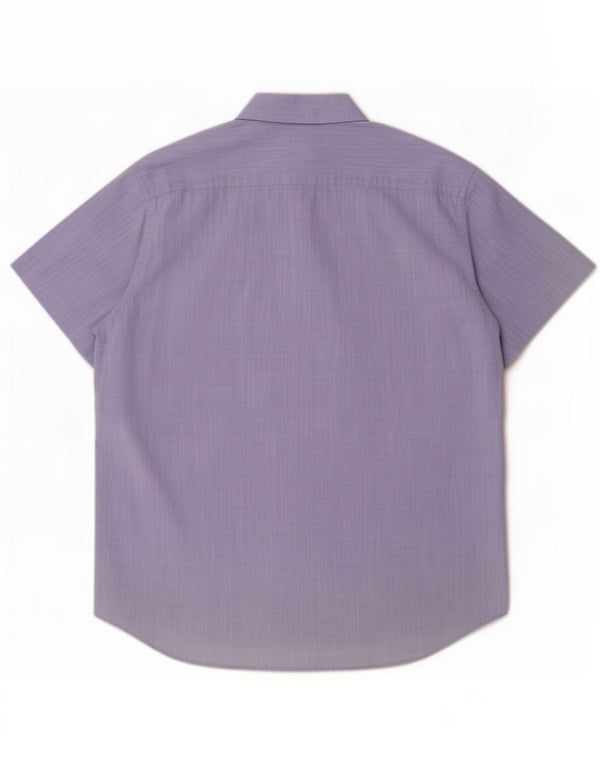 Camisa de manga corta para hombre Carrera 2XL Azul Algodón