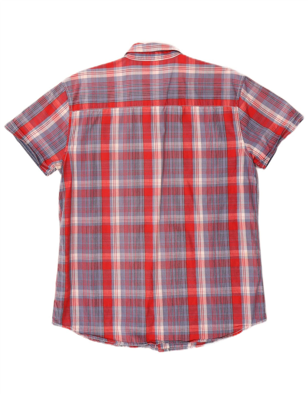 Wrangler Camisa Regular Fit De Manga Corta Para Hombre De Algodón A Cuadros Azul Medio