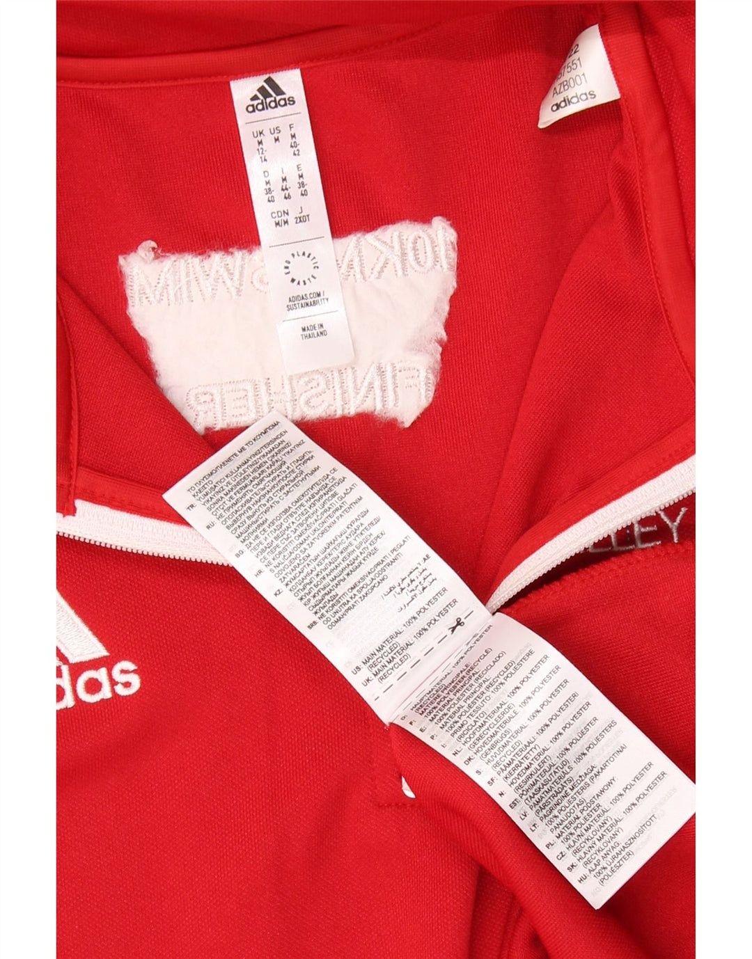 ADIDAS Mujer Aeroready Graphic Jersey Chándal Top UK 12/14 Mediano Rojo