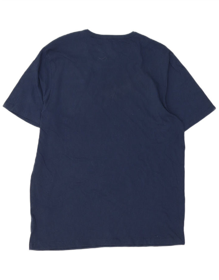 Hugo Boss Hombre Camiseta Top Grande Azul Marino Algodón