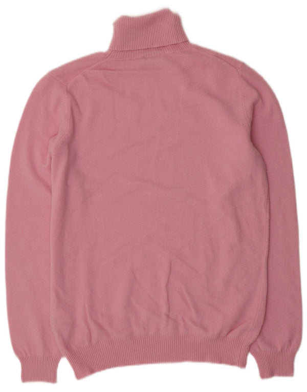 Benetton Jersey De Cuello Vuelto Para Mujer UK 46 Large Lana Rosa