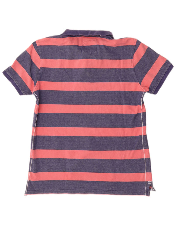Crew Clothing Polo para hombre Algodón a rayas azul marino mediano