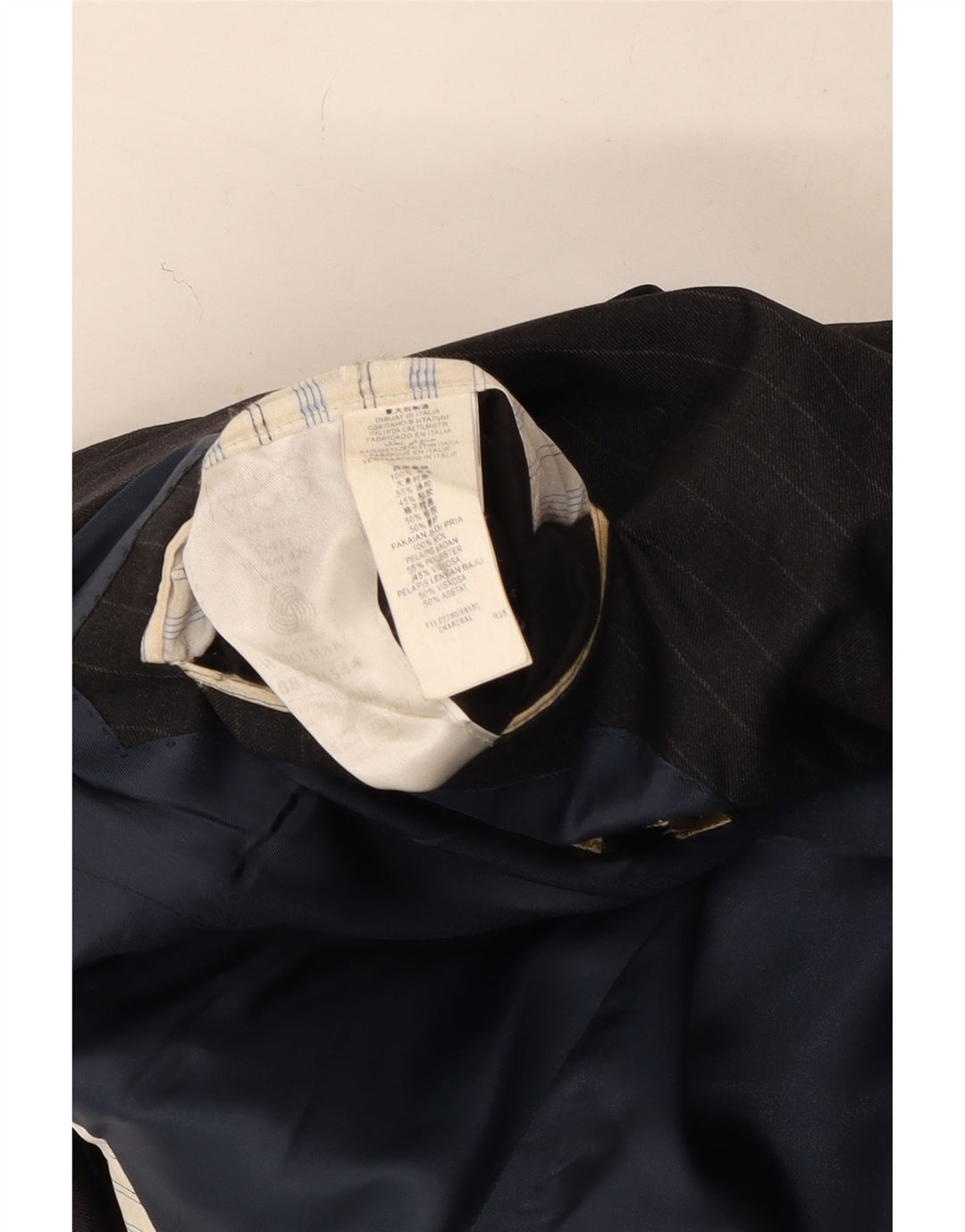 Marks & Spencer Chaqueta tipo blazer de 2 botones para hombre UK 42 Grande Lana gris a rayas