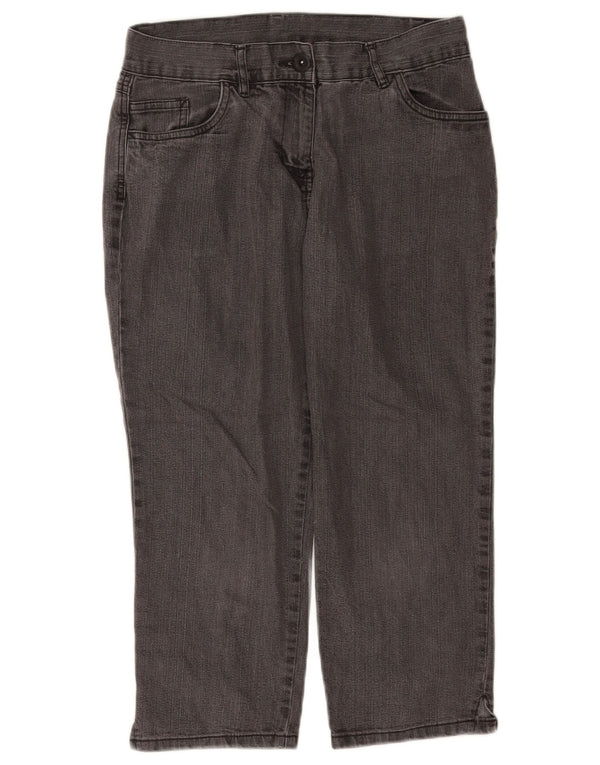 Marks & Spencer Jeans Capri para Mujer UK 10 Small W28 L21 Algodón Negro