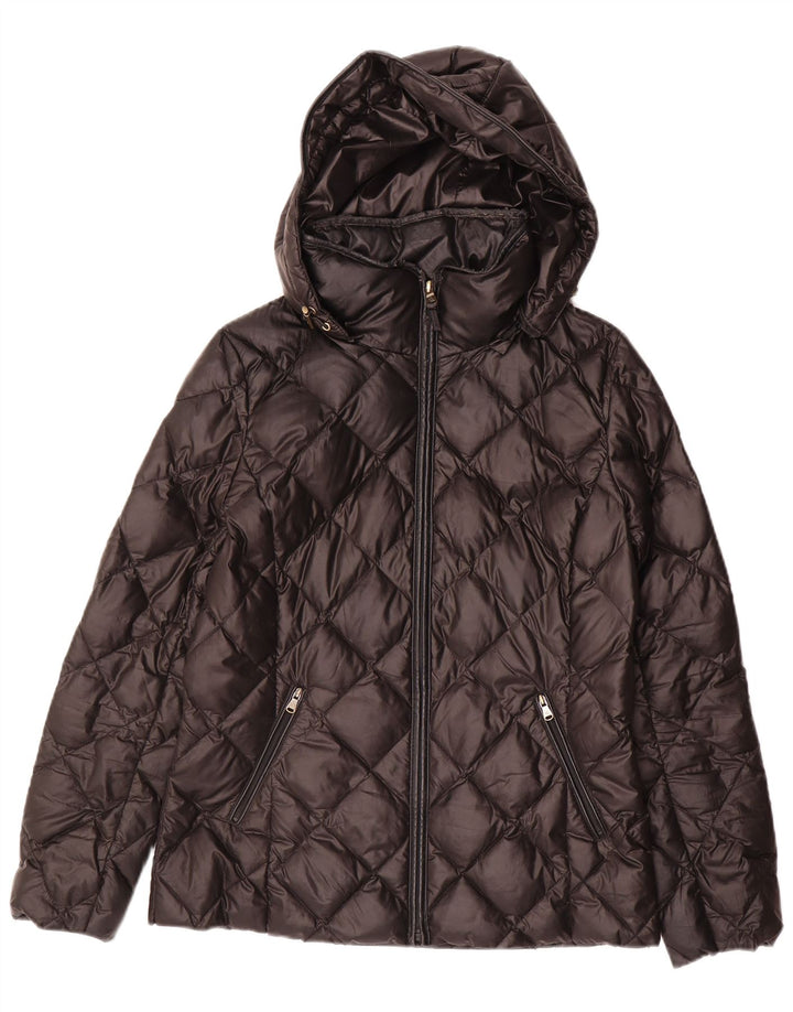 Ralph Lauren Chaqueta acolchada con capucha para mujer UK 10 Small Poliéster negro
