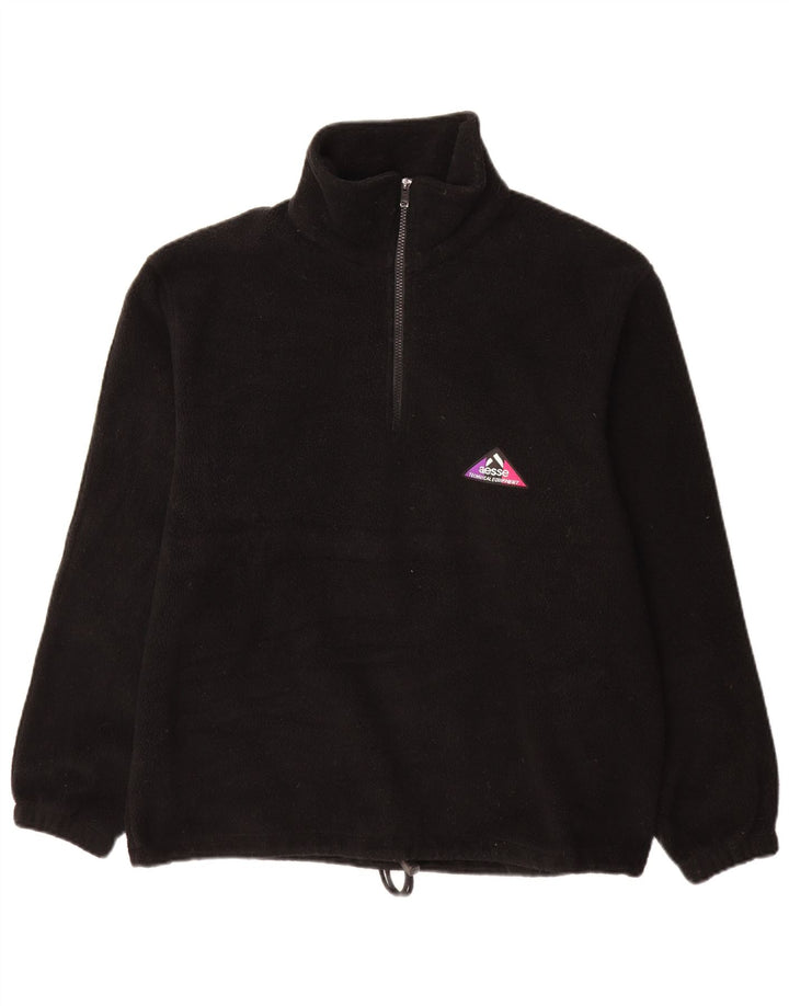 Aesse Hombre Jersey De Forro Polar Con Cremallera Y Cuello Mediano Poliéster Negro