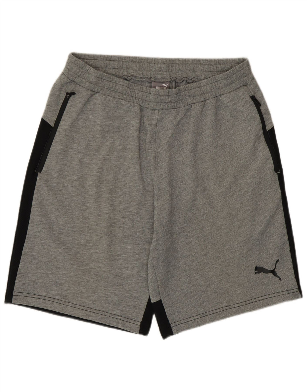 Pantalones cortos deportivos Puma para hombre de algodón color block gris grande