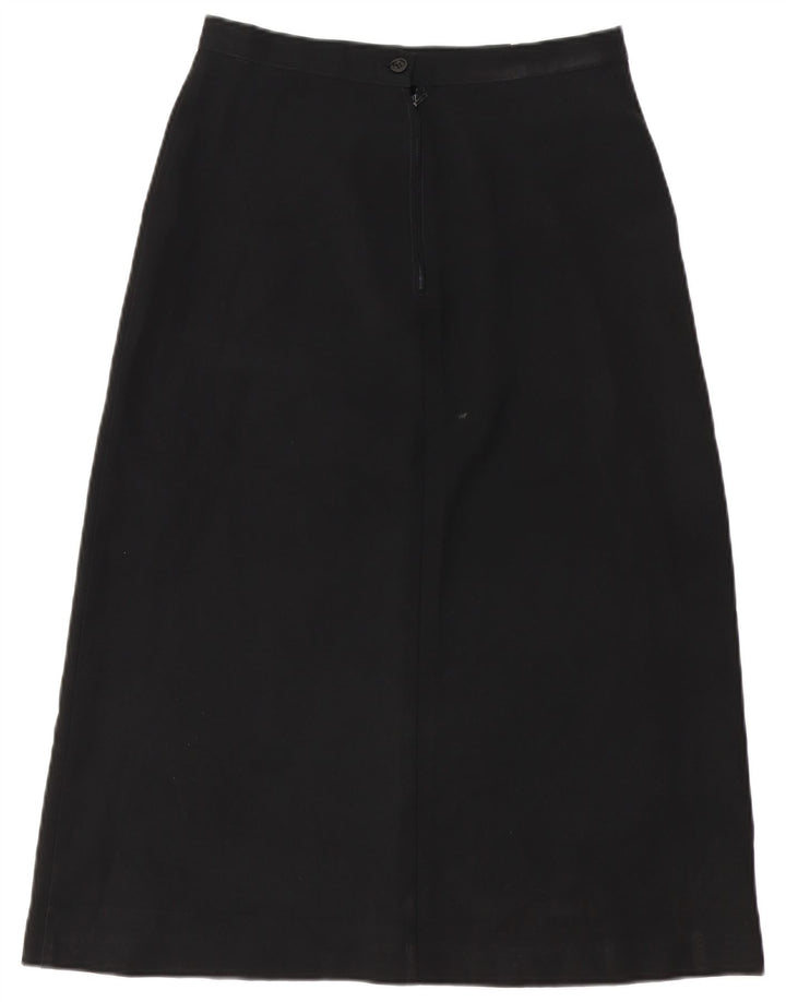 Falda Midi Benetton Mujer IT 44 Medium W28 Poliéster Negro