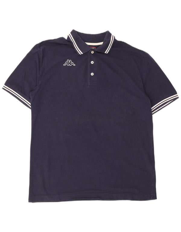 Kappa Polo Hombre XL Algodón Rayas Azul Marino