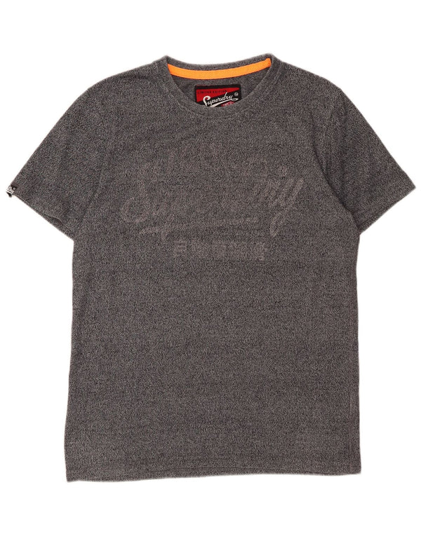 SUPERDRY Camiseta gráfica para hombre Top de algodón moteado gris medio