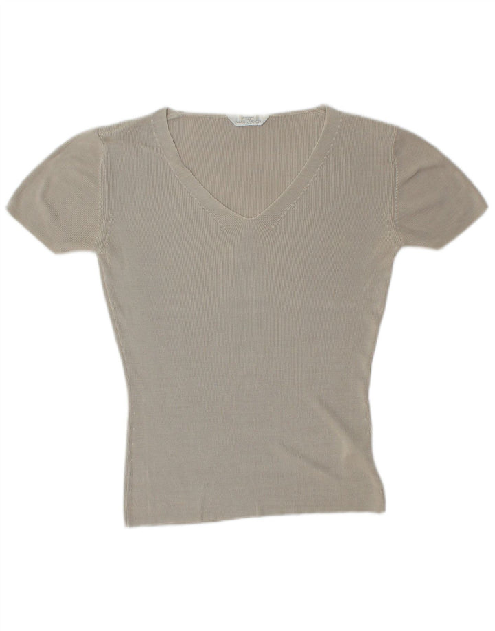 Marks & Spencer Camiseta extragrande para mujer UK 10 Small Grey Silk