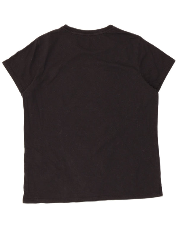 Levi's Camiseta gráfica para mujer Top UK 44 Grande Algodón negro