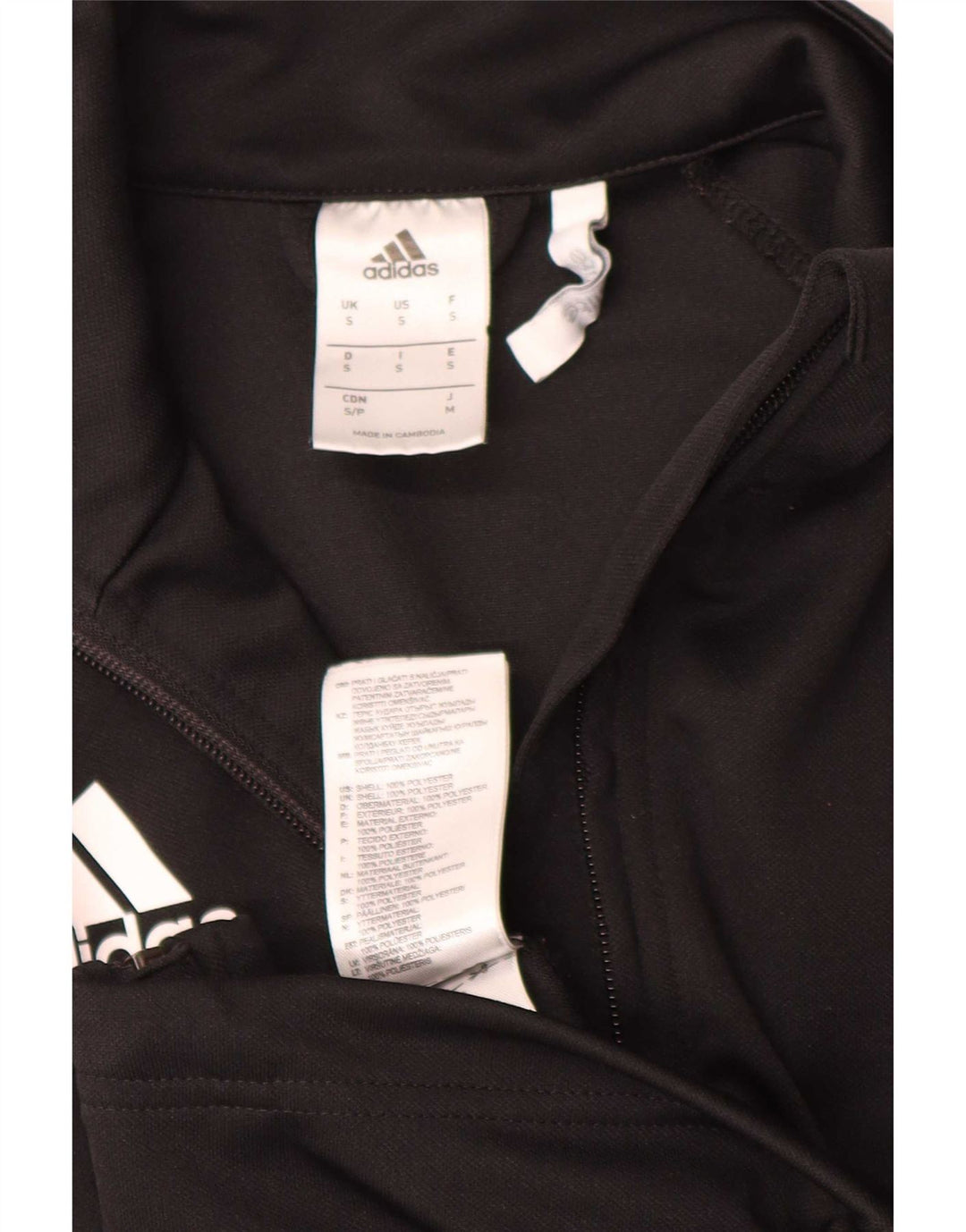 Adidas Mens Climalite Chándal Top Chaqueta Pequeña Poliéster Negro