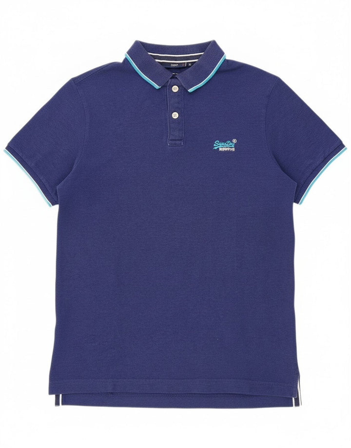 Superdry Polo para hombre de algodón azul grande