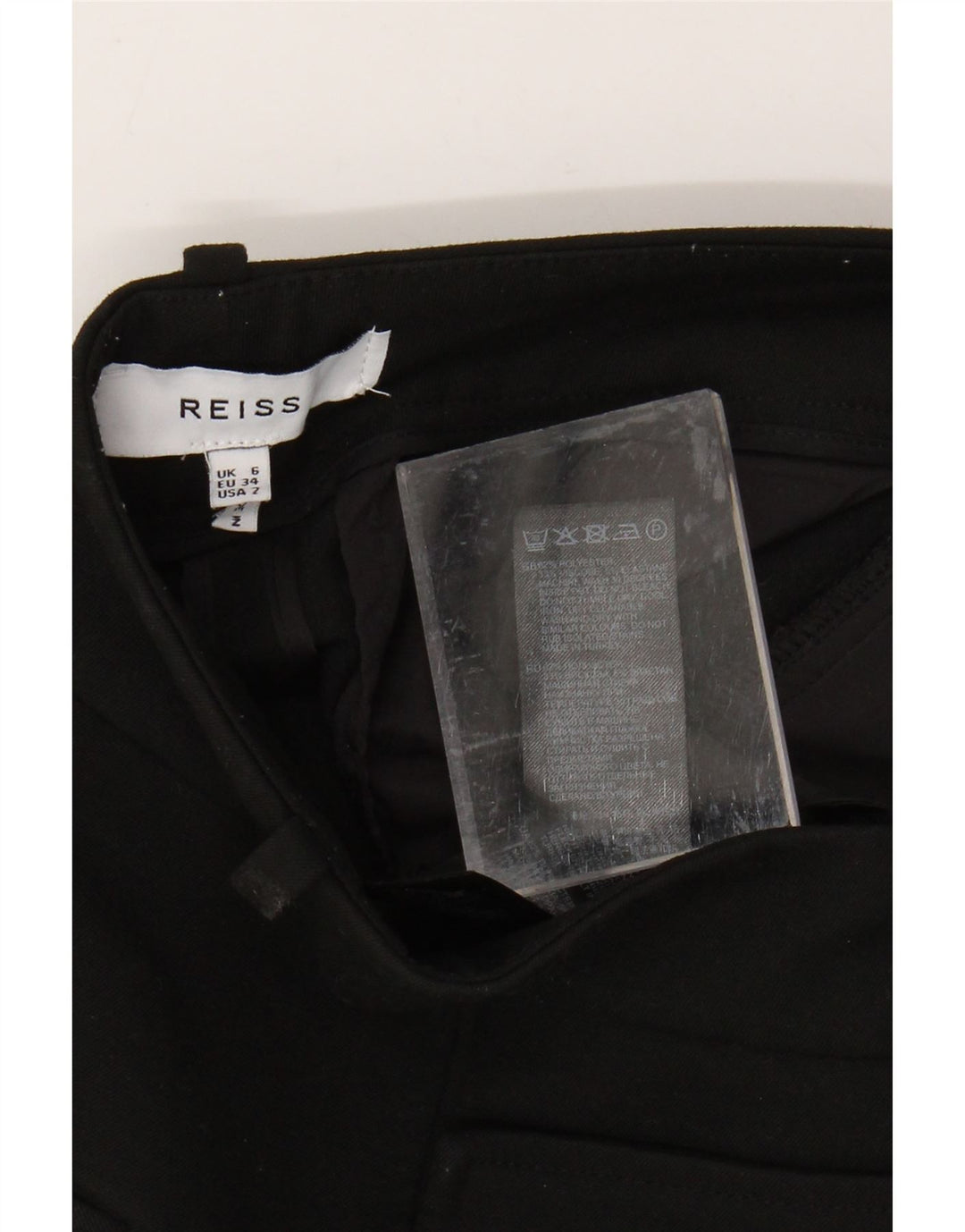 REISS Pantalones casuales acampanados de cintura alta para mujer UK 6 XS W25 L32 Negro