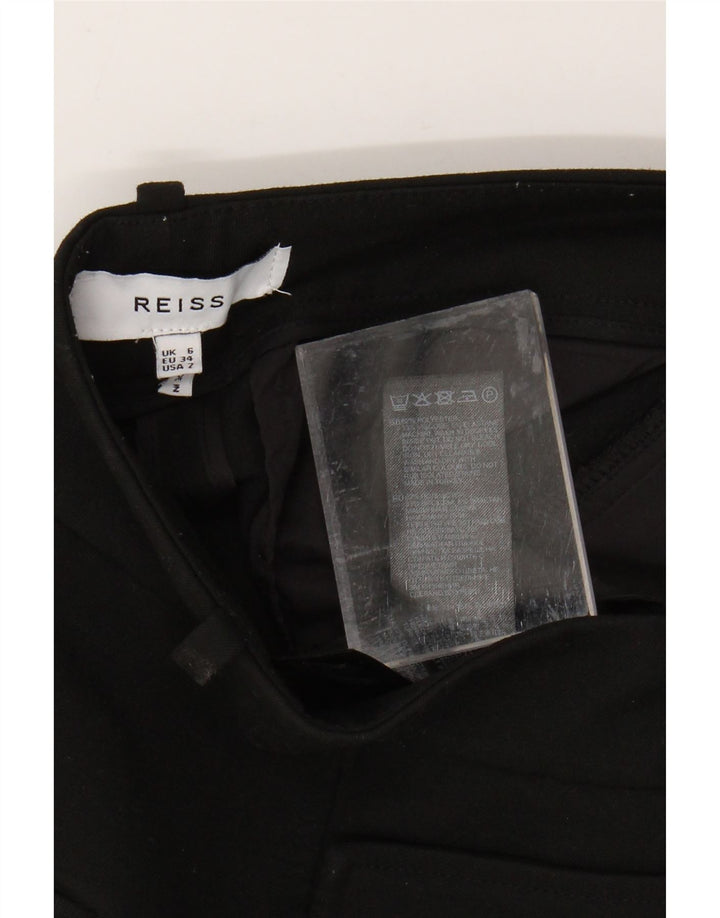 REISS Pantalones casuales acampanados de cintura alta para mujer UK 6 XS W25 L32 Negro