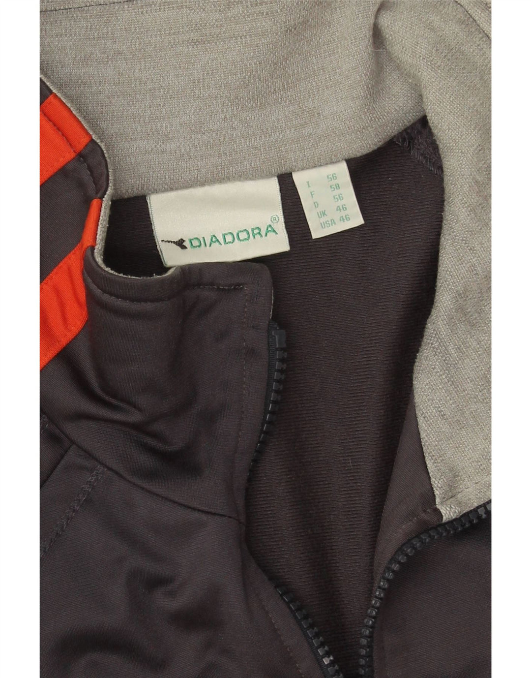 Diadora Chaqueta de chándal para hombre ES 46 2XL Gris Colorblock Poliéster