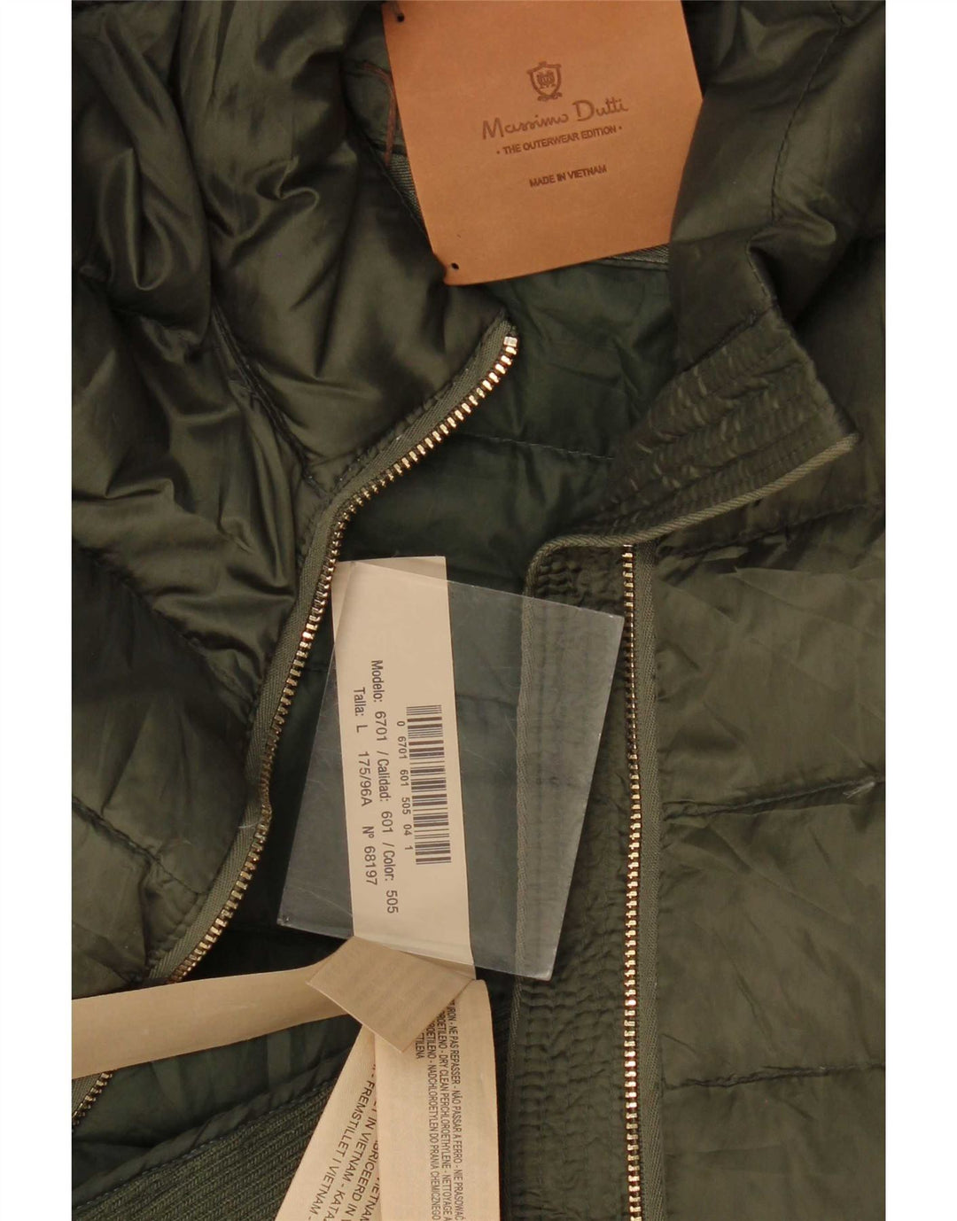 Massimo Dutti Chaqueta Acolchada Mujer UK 44 Large Poliéster Caqui