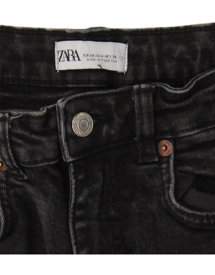 Zara Jeans Cortos Para Mujer EU 38 Small W28 L24 Negro