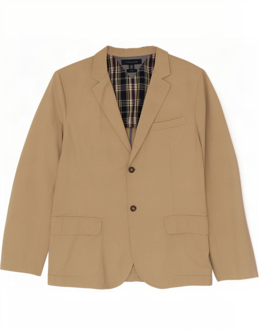 Tommy Hilfiger Chaqueta tipo blazer con 2 botones y corte ajustado para hombre UK 40 Large Beige