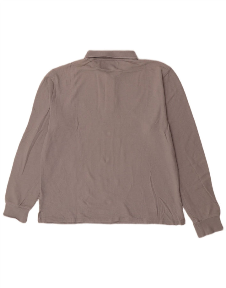 Marlboro Classics Polo de manga larga para hombre, talla grande, gris