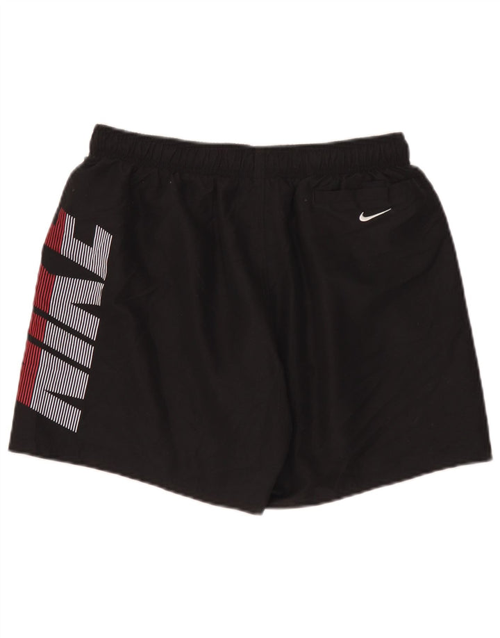 Nike Pantalones cortos deportivos con gráficos para hombre, poliéster negro mediano