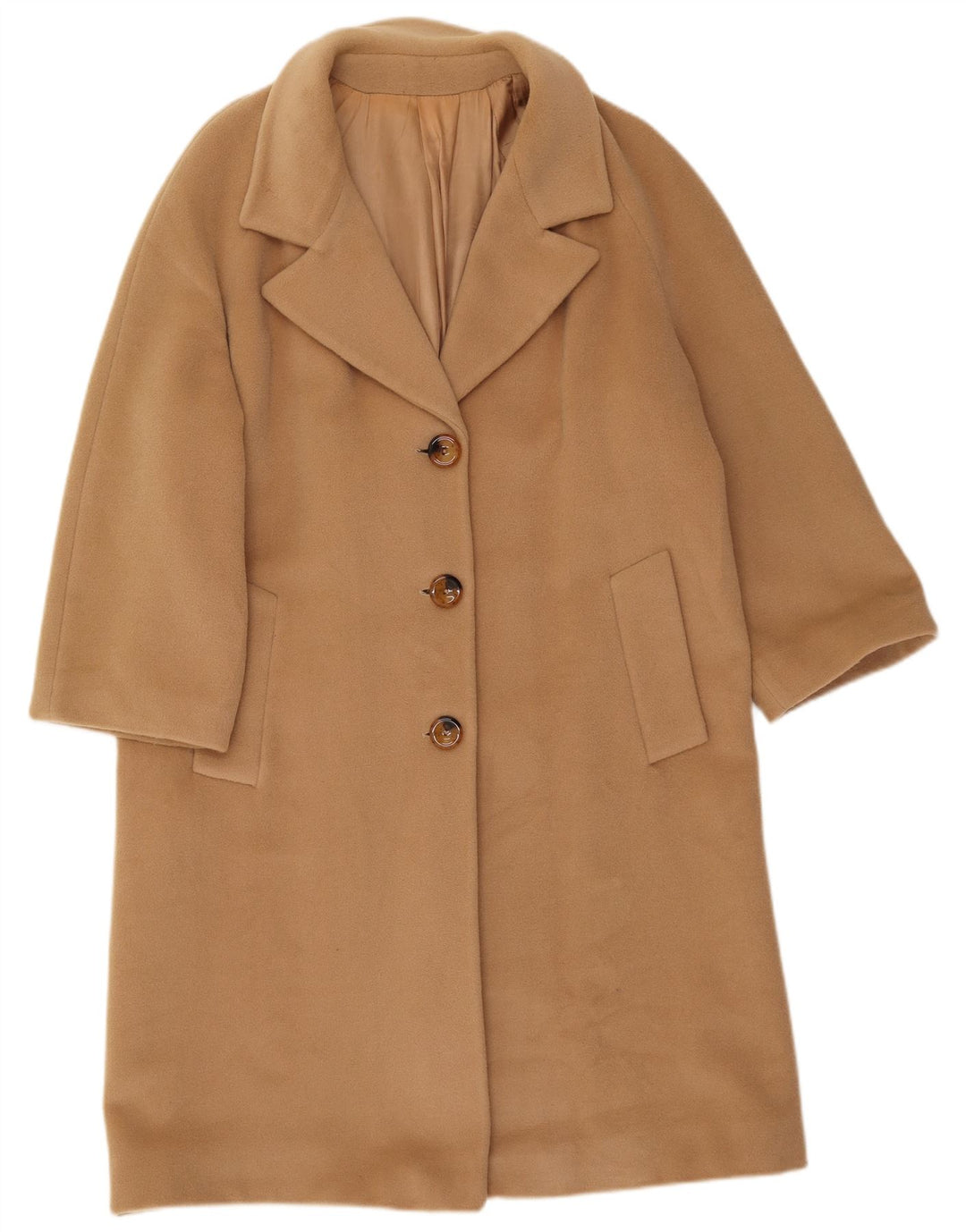 Abrigo vintage de gran tamaño para mujer IT 40 Pequeña lana beige