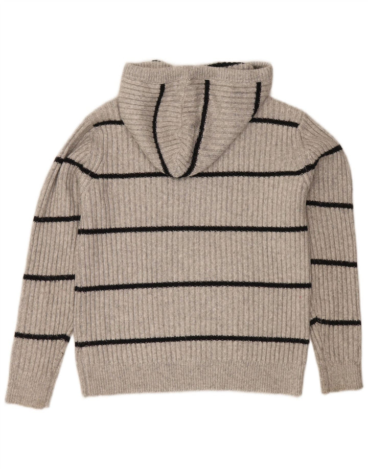 Marks & Spencer - Jersey con capucha para mujer, talla 40, color gris medio a rayas