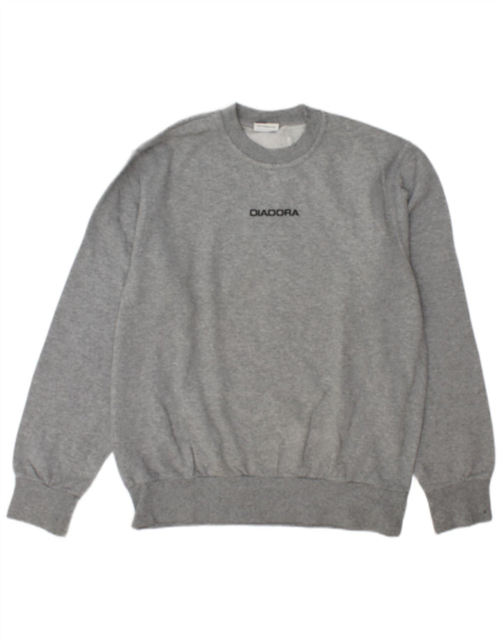 Diadora Hombre Sudadera Gráfica Jumper Algodón Gris Medio