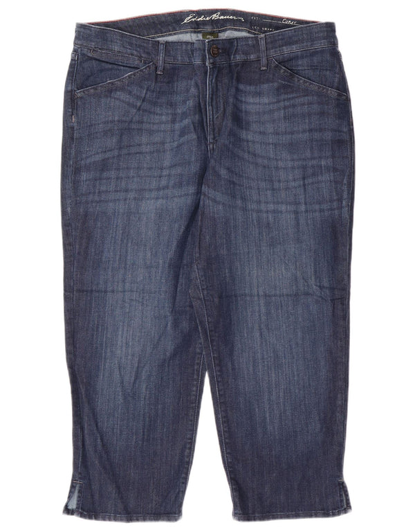 EDDIE BAUER Vaqueros capri con curvas para mujer US 16 2XL W38 L23 Algodón azul