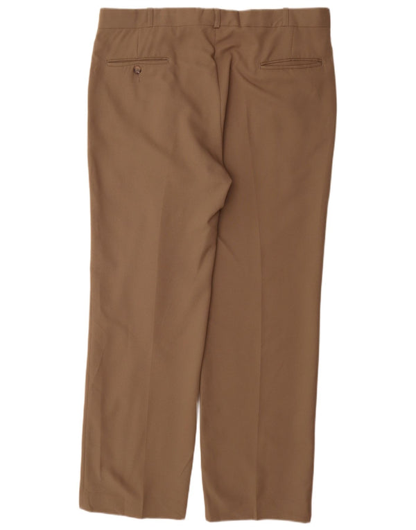 Farah Mens Pegged Chino Pantalones W38 L31 Poliéster Beige