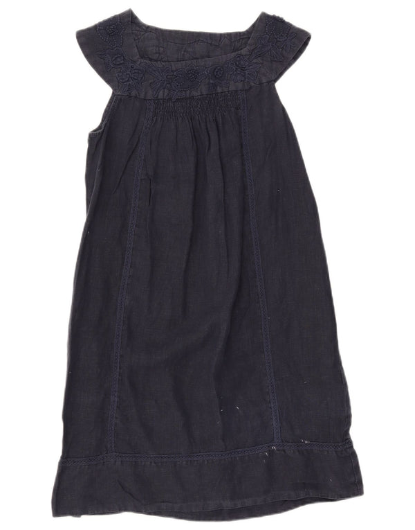 Zara Vestido Acampanado Sin Mangas para Mujer UK 42 Azul Marino Mediano
