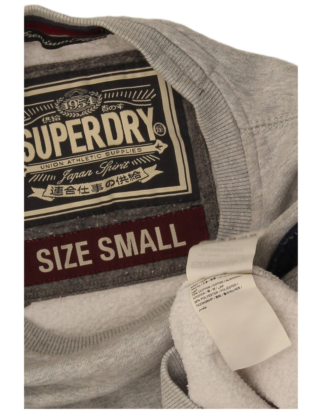 Superdry Hombre Sudadera Gráfica Jersey De Algodón Con Motivos Grises Pequeños