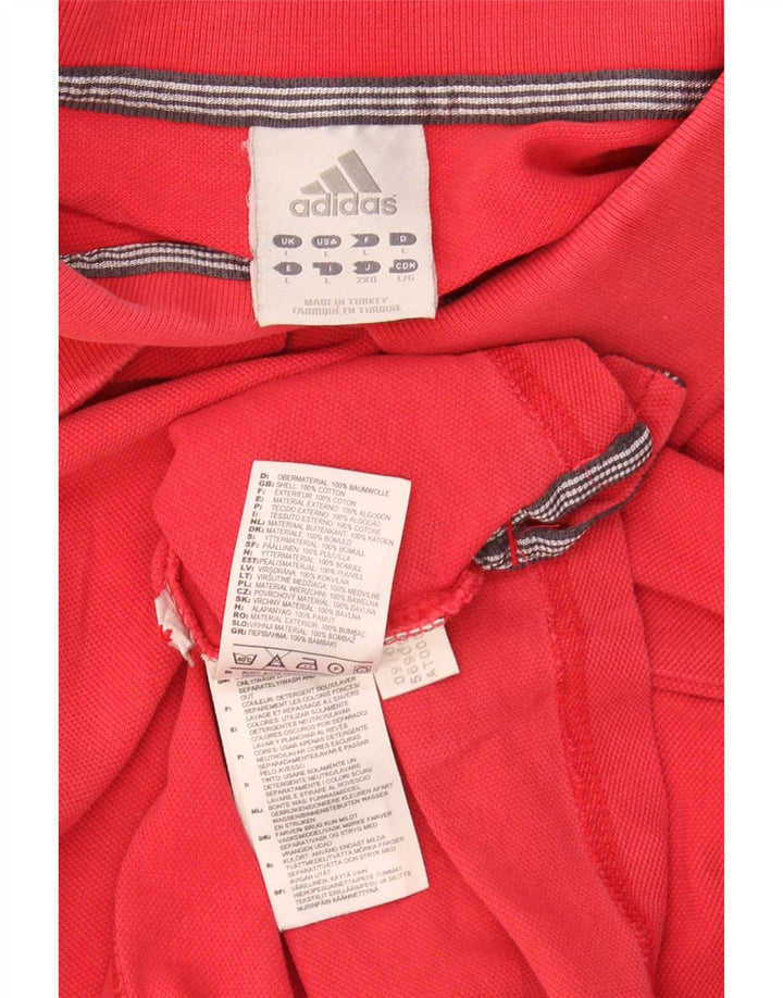 Adidas Polo Hombre Grande Rojo Algodón
