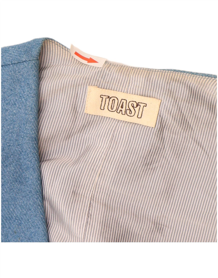 Toast Mujer Chaleco UK 10 Pequeño Algodón Azul