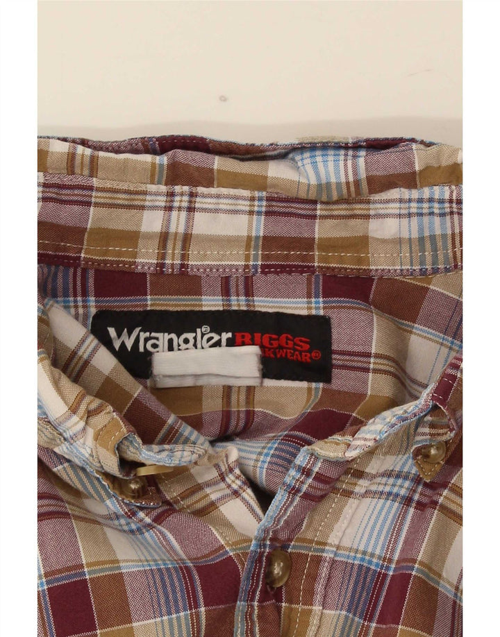 Camisa Wrangler Hombre XL Cuadros Marrón