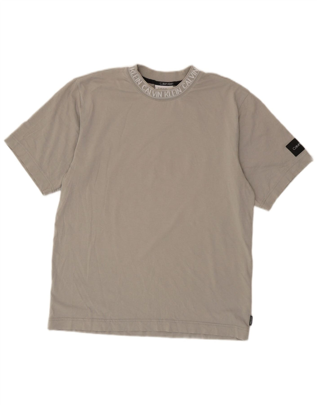 Calvin Klein - Camiseta gráfica para hombre, parte superior de algodón gris medio