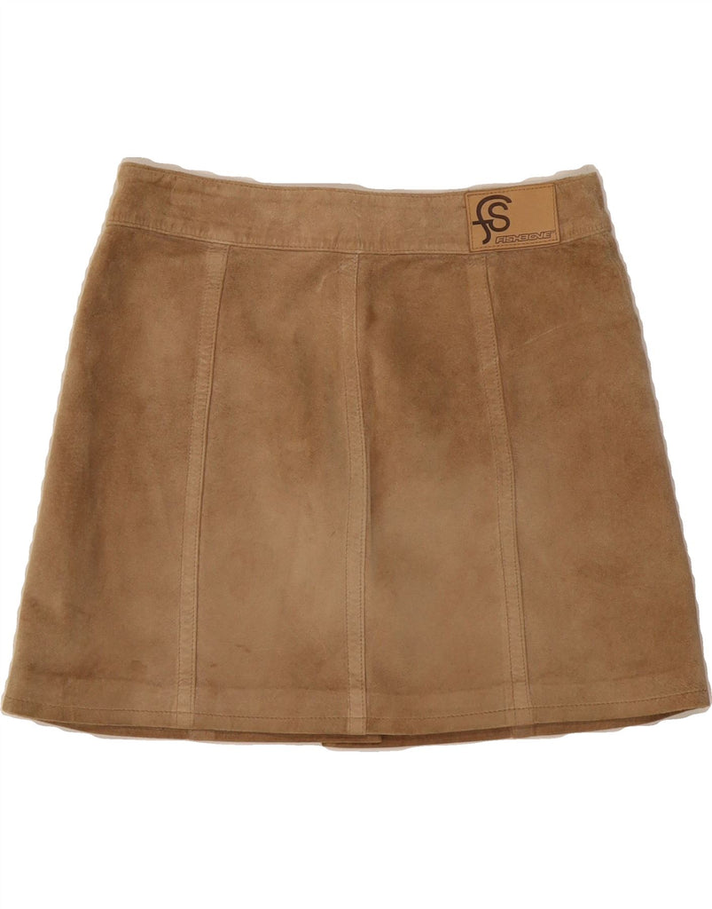 FISHBONE Womens Suede Mini Skirt Medium W28  Brown Vintage Fishbone and Second-Hand Fishbone from Messina Hembry 