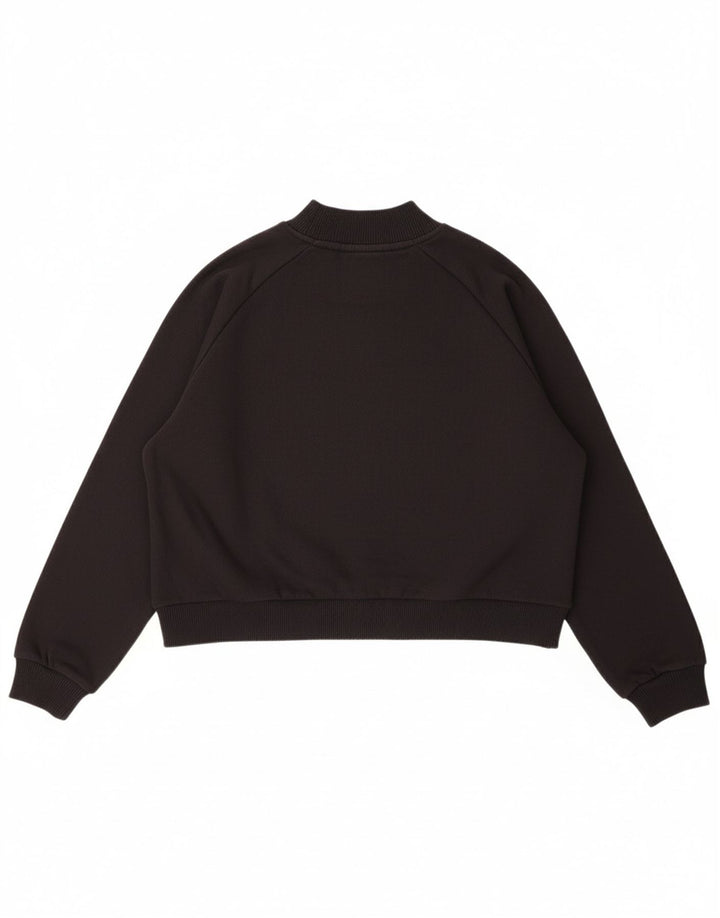 CALVIN KLEIN JEANS Womens Crop Sweatshirt Jumper UK 14 Medium Black